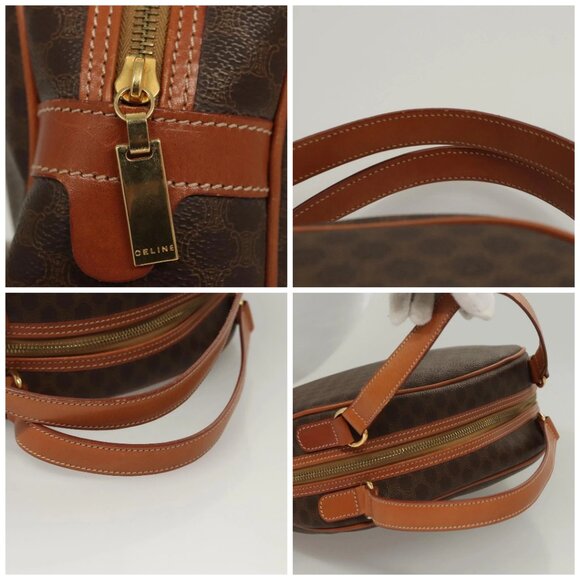 CELINE Macadam Canvas Hand Bag PVC Leather Brown Gold Auth 121455 - Picture 16 of 16